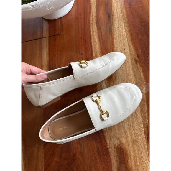 QUINCE Italian Leather Horsebit Loafers in Bone White Size 9 - Picture 5 of 6